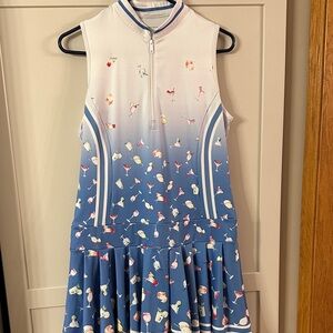 Lucky in Love Blue and White Cocktail Dress